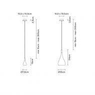 JOYA Kleine italienische Pendelleuchte Abmessung der kleinen Pendellampe.