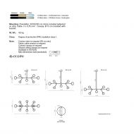 NABILA Modern 10-light chandelier Detailierte Abmessungen und Lngen.