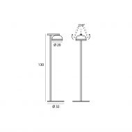 MOLLY Exklusive Design-Stehleuchte Abmessung der Stehleuchte.