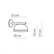 MOLLY Halbrunde LED Wandleuchte Abmessung der Wandleuchte.