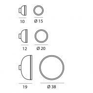 MOLLY M Halbrunde LED Wandleuchte oder Deckenleuchte mit Farbvariationen aus Messing oder Kupfer Abmessungen der Wand bzw. Deckenleuchte.