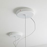 JOON Italian pendant light with opal glass Schlicht-weier Baldachin (inkl. dezentrale Aufhngung).