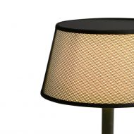 TILLY Schwarze Tischleuchte mit beigem Textilschirm 