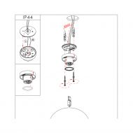 CLEA Italienische Wandleuchte mit Opalglas Montagezeichnung der G9 Sockel Wandleuchte.