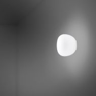 CLEA Italienische Wandleuchte mit Opalglas Kleine Wandleuchte mit weiem Glas und IP44.