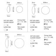 JOON Italienische Deckenleuchte mit flachem Opalglas Abmessung der weien Deckenleuchte.