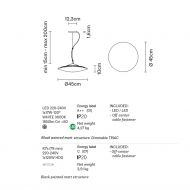 INFINITY Auergewhnliche Glas-Hngeleuchte Abmessungen der Design Hngeleuchte.