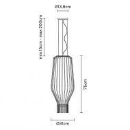 SAYA 75 Italienische Hngeleuchte mit kunstvollem Glas Abmessung der lnglichen Pendelleuchte.