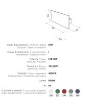 BERN Architectural outdoor wall light Abmessung und Lumen der Wandleuchte.