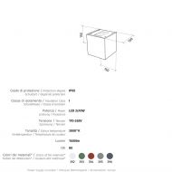 LAUSANNE outdoor wall light with up & down light Abmessungen und Lumen der Auenwandleuchte.