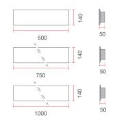 BRANCO Long wall light with LED up- and downlight Abmessungen der flachen Keramik Wandleuchten.