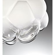 NUVOLA Glas-Hngeleuchte aus Italien Das Lampenglas mit Verlauf von Wei zu transparent.