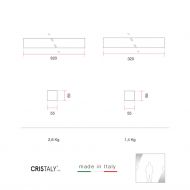 BASIL Lange LED Wandleuchte Abmessung des Wandfluters 32 und 62 cm.