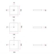 FLAT Flache LED Deckenleuchte Abmessungen der quadratischen Deckenleuchten.