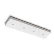 FLAT Deckenleuchte mit 4 LED Spots Lngliche Keramikleuchte auf 40 x 10 cm.
