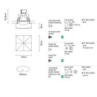 CINDY Einbaustrahler mit Kristallglas Abmessung der Einbauleuchte mit Kristallglas.