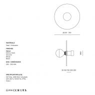 BALLASTRA Wandleuchte mit runder Alabasterscheibe Abmessung der Alabaster Wandlampe.