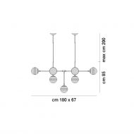 PEGGY Large designer ceiling light from VISTOSI Abmessungen des Italienischen Leuchters.