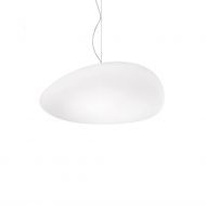 NEOCHIC Organische Pendelleuchte mit weiem Glas Mittlere Gre der Hngelampe.