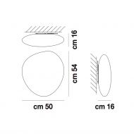 NEOCHIC Organische Deckenleuchte mit weiem satiniertem Glas Abmessungen X-LARGE.