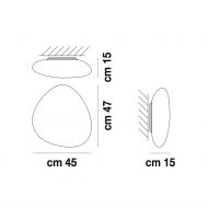NEOCHIC Organische Wandleuchte mit weiem satiniertem Glas Abmessungen MEDIUM.