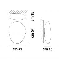 NEOCHIC Organische Wandleuchte mit weiem satiniertem Glas Abmessungen LARGE.