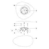 NEOCHIC Organische Wandleuchte mit weiem satiniertem Glas Aufbau der zweiflammigen Wandlampen.