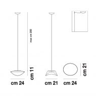 BALANCE Pendelleuchte aus geschwungenem Opalglas Abmessungen 24 cm .