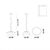 BALANCE Pendelleuchte aus geschwungenem Opalglas Abmessungen 46 cm .