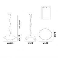 BALANCE Pendelleuchte aus geschwungenem Opalglas Abmessungen 56 cm .