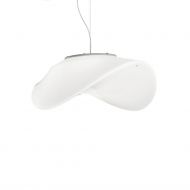 BALANCE Pendelleuchte aus geschwungenem Opalglas Gre M der organischen Hngelampe.