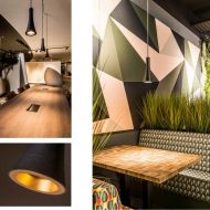 PARIS Elegante LED Hngeleuchte Schickes Pendel mit helle Strahlkraft, hier zur Tischbeleuchtung.