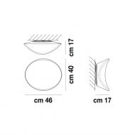 BALANCE Deckenleuchte aus geschwungenem Opalglas Abmessungen 46 cm .