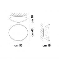BALANCE Deckenleuchte aus geschwungenem Opalglas Abmessungen 56 cm .