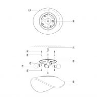 BALANCE Deckenleuchte aus geschwungenem Opalglas Aufbau / Installation mit 2 Brenstellen.