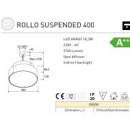 ROLLO Design Pendelleuchte mit Messing-Blende Abmessung der Designleuchte mit 40 cm .