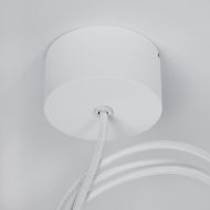 BERRIER JUNIOR Small, high-quality LED pendant Schlichter, gradliniger Deckenbaldachin, Textilkabel.