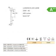 NOBEL OAK PI Schlichtes, hochwertiges LED Pendel Abmessung und Lumen des LED Pendels.