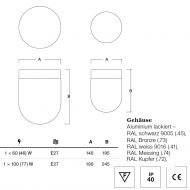SOJUS kapselfrmige Deckenleuchte Abmessungen der Deckenleuchte.