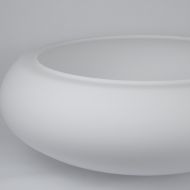 DAPHNE Stab-Hngeleuchte aus ovalem Glas Hochwertiges matt-weies Lampenglas, dreischichtig geblasen.