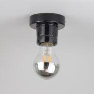THEA Kleine Deckenleuchte aus Porzellan Die Deckenlampe aus Porzellan in Schwarz mit verspiegelter Lampe (nicht im Lieferumfang).