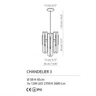 EXCALIBUR Exklusive Leuchte aus italienischer Manufaktur Abmessungen des italienischen Leuchters.