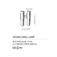 EXCALIBUR Exklusive Wandleuchte aus italienischer Manufaktur Abmessungen des italienisches Lampenpendels.