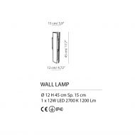 EXCALIBUR Exklusive Wandleuchte aus italienischer Manufaktur Abmessungen des italienisches Lampenpendels.