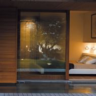 DIAMANTE Brilliante Italienische Glas-Pendelleuchte Das brillante Lampenglas in Bernsteinfarben.