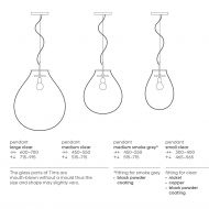 TIM Exklusive Glas-Pendelleuchte Abmessungen der Glas-Hngeleuchte TIM.