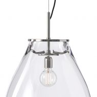 TIM Exklusive Glas-Pendelleuchte Massiv gearbeitete Aufhngung, hier in Nickel.