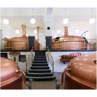 OPTIMO spherical glass pendant light with rod holder Beleuchtung von historischen Rumen, Biermuseum.