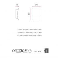 YUMA Eckige Wandleuchte aus Keramik Abmessung der rechteckigen Wandleuchte.