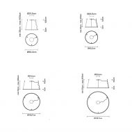 ANNAUX Filigrane Ring-Hngeleuchte Abmessungen der vier LED Ringleuchten.